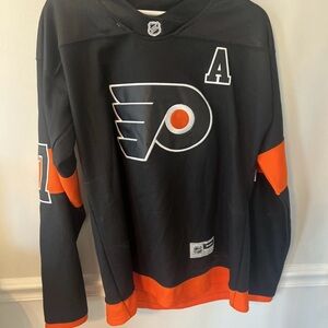 Flyers Black and Orange Hockey Jersey